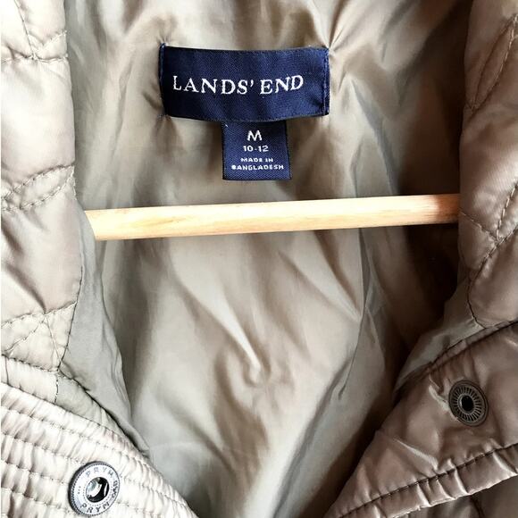 Lands End Olive Green Quilted Jacket Perfect for Fall size M - Picture 4 of 11